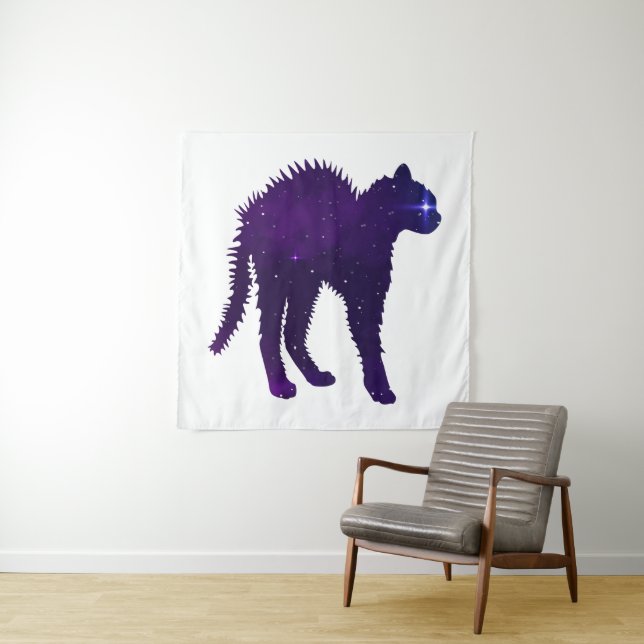 Tapiz Diseño gráfico de gatos galácticos enojados lanza  (In situ)