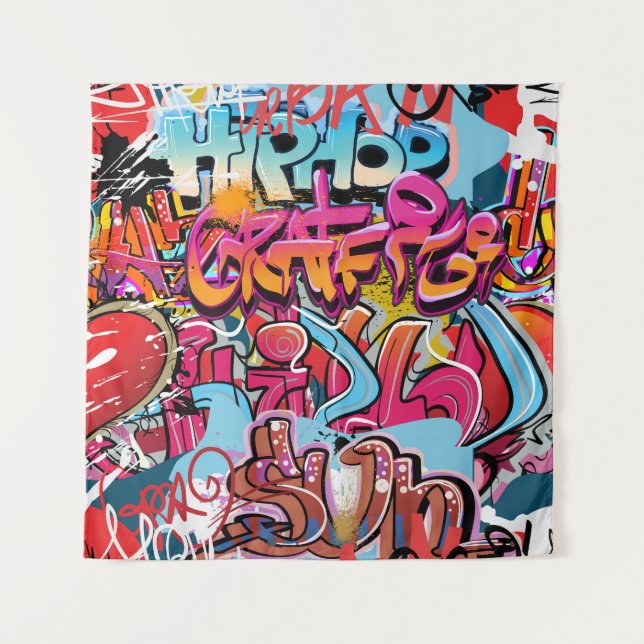 Tapiz Diseño interior retro a rayas. (Anverso)