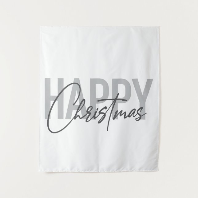 Tapiz Diseño moderno, sencillo, urbano Navidades felices (Anverso)