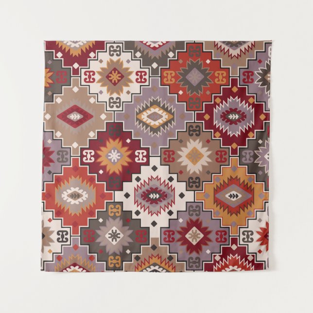 Tapiz Diseño original de alfombra persa, textura tribal. (Anverso)