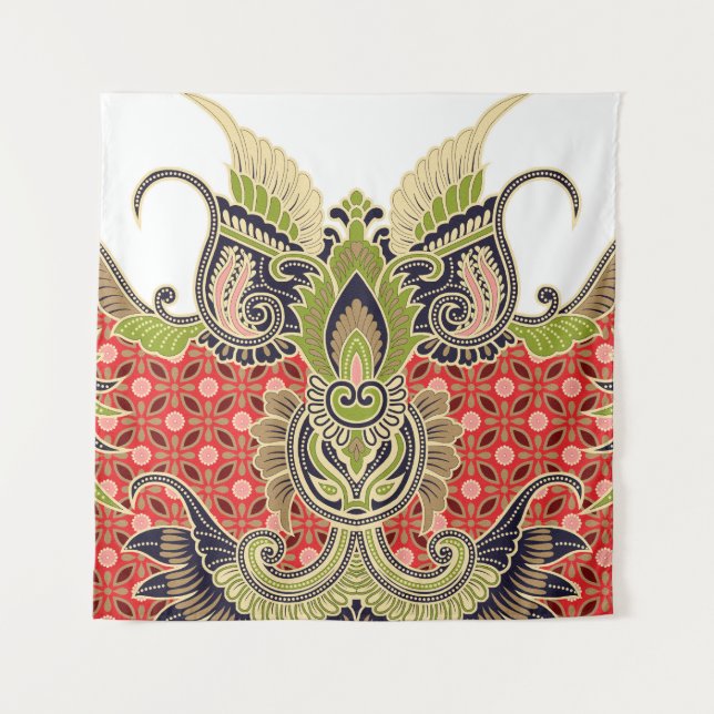 Tapiz diseño textil digital con bellas decoraciones (Anverso)
