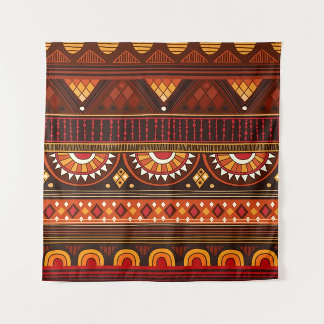 Tapiz Diseño tribal sin fisuras para diversos usos. (Anverso)