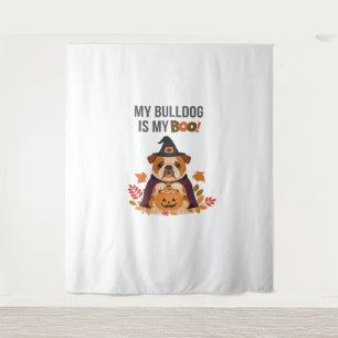 Tapiz Disfraz de Halloween bulldog Mi Bulldog es mi novi