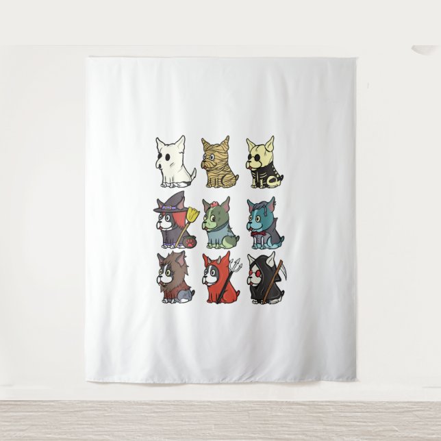 Tapiz Disfraz de Halloween de Boston Terrier (Anverso)