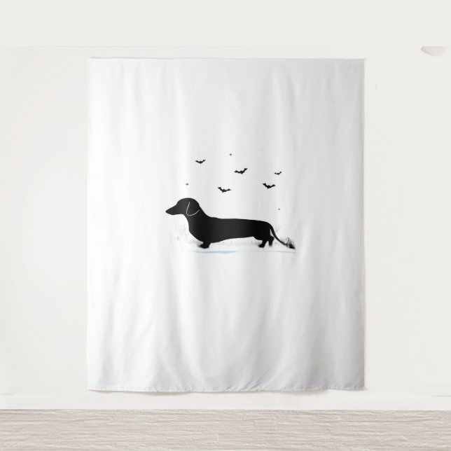 Tapiz Disfraz de Halloween de Dachshund Mi Dachshund es  (Anverso)