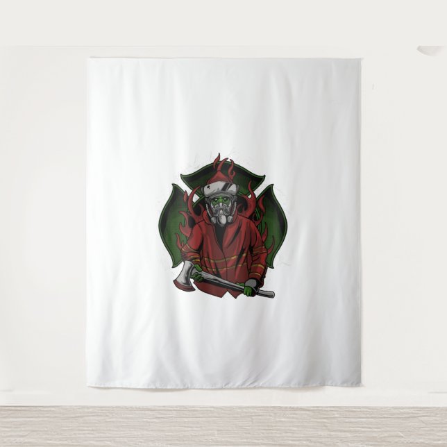 Tapiz Disfraz de Halloween para bomberos (Anverso)