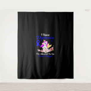 Tapiz Distonia Awareness Funny Unicorn Familia Sup