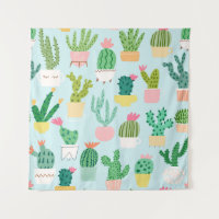 Diversidad de cactus, fondo vintage sin costuras.