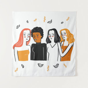 Tapiz Diversos chicas, varias nacionalidades juntas.