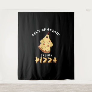 Tapiz Divertida Fiesta de Disfraces de Pizza Halloween