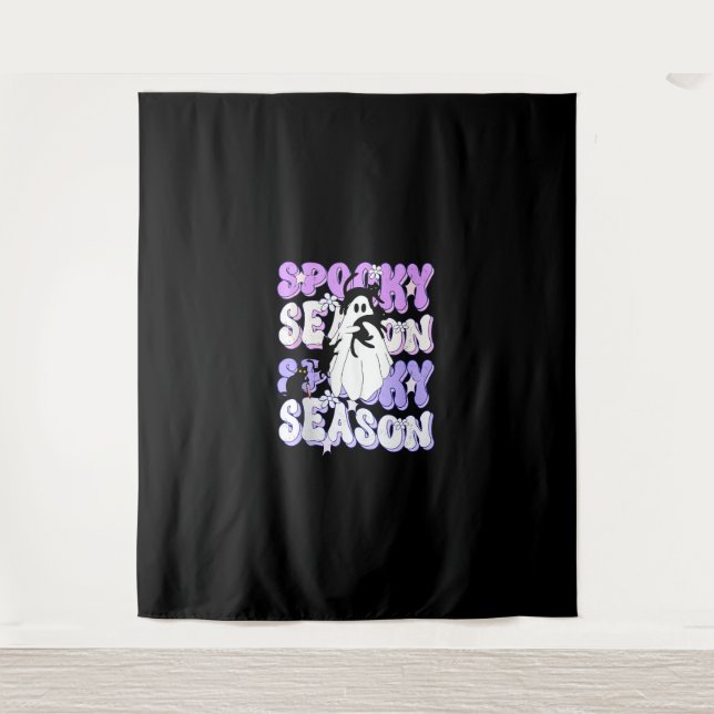 Tapiz Divertida y espeluznante mujer fantasma de la temp (Anverso)