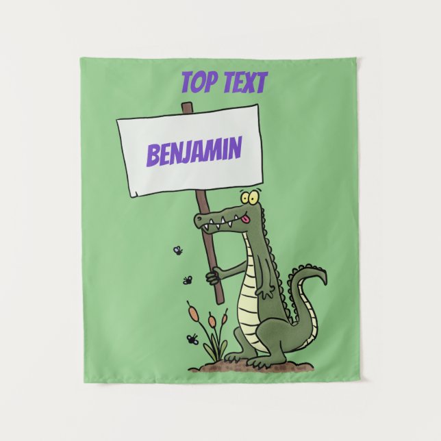 Tapiz Divertido cocodrilo alineador con personalizado de (Anverso)