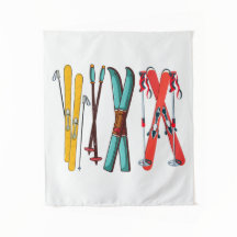 Divertido Esquí Colorido Esquiador 