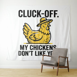 Tapiz Divertido Minimalista Amante del Pollo Cluk Off Vi