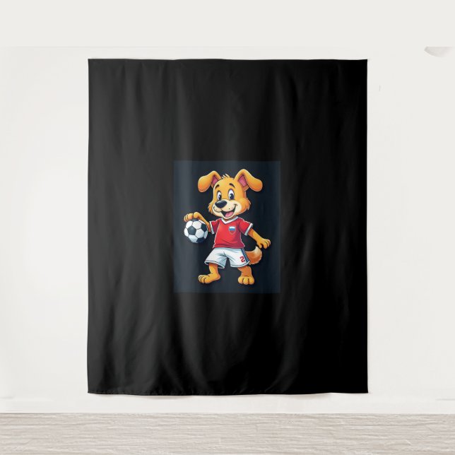 Tapiz Divertido perro canino Rusia Soccer Jersey ruso Fo (Anverso)