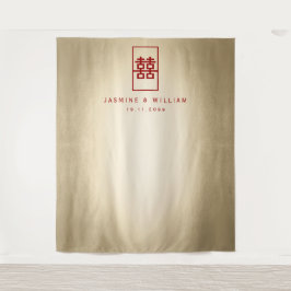 Tapiz Doble felicidad Boda chino foto de fondo