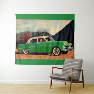 Tapiz Dodge Royal V8 en verde en 1954