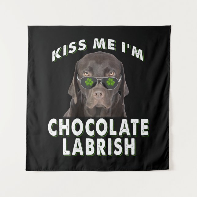 Tapiz Dog Lover | Bésame soy Labrish de chocolate (Anverso)