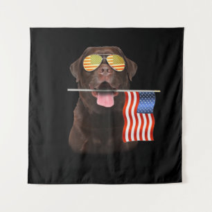 Tapiz Dog Lover   Chocolate Labrador Bandera estadounide