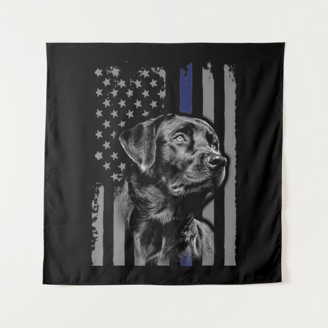 Tapiz Dog Lover | Línea delgada de la bandera norteameri (Anverso)
