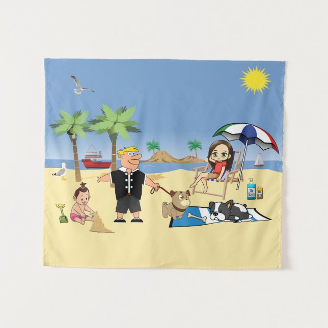 Tapiz Doggone Beachy (Anverso (horizontal))