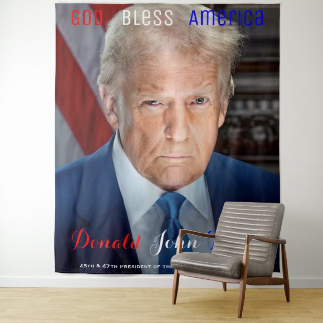 Tapiz Donald Trump, presidente número 45 y 47 de Estados (In situ)