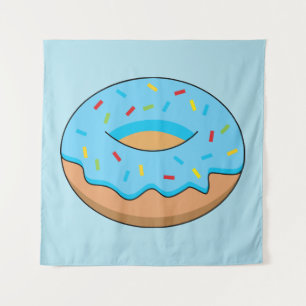 Tapiz Donut de escarcha azul con Personalizado Sprinkles