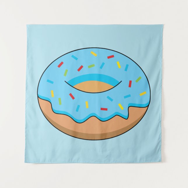 Tapiz Donut de escarcha azul con Personalizado Sprinkles (Anverso)