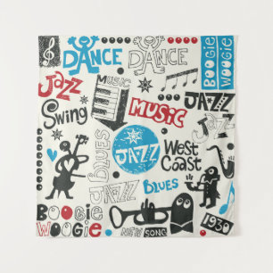Tapiz Doodle de Jazz: Mezcla de Música Ecléctica