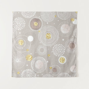 Tapiz Doodles de navidades: fondo de Relieve metalizado 