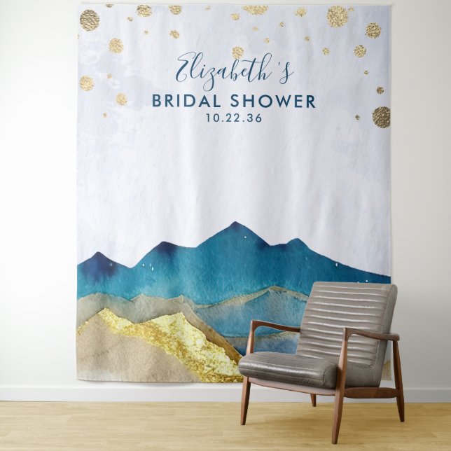 Tapiz Dorado Mountain Bridal Shower Photo Booth (In situ)