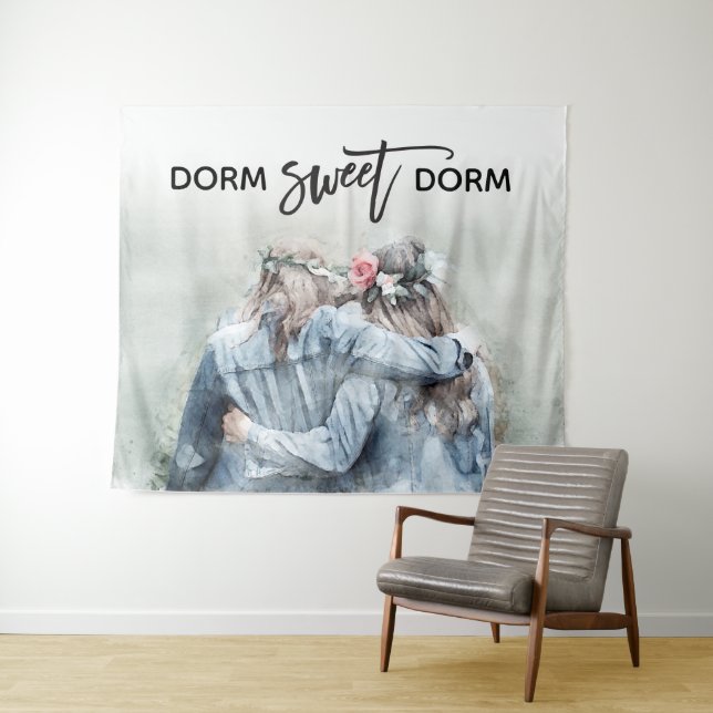 Tapiz Dorm Sweet Dorm College Room Mates Wall Hanging (In situ (horizontal))