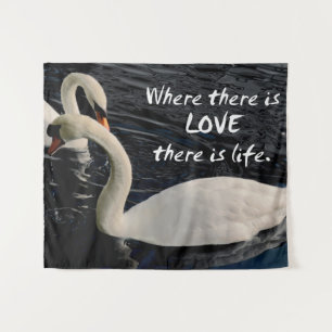 Tapiz Dos cisnes en el lago