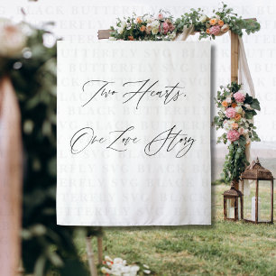 Tapiz Dos Corazones, Una Historia de Amor Bodas Cartel d