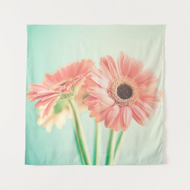 Tapiz Dos flores de rosa pálido (Anverso)