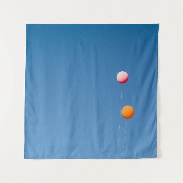 Tapiz Dos globos naranja y rosa (Anverso)