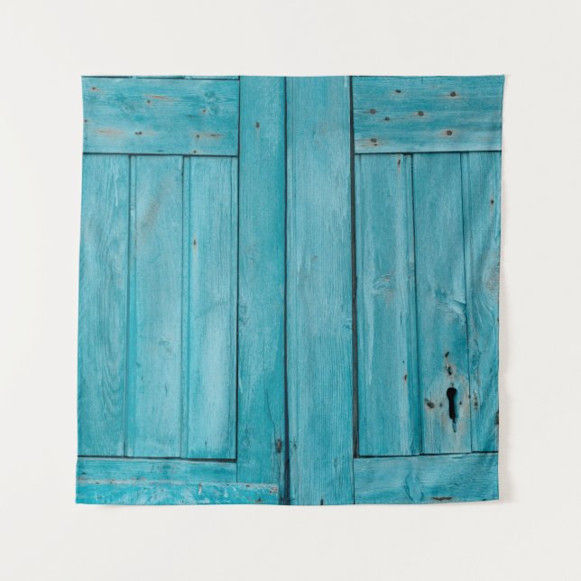 Tapiz Dos puertas de madera gris (Anverso)