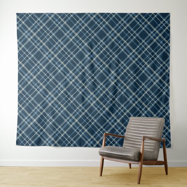 Tapiz Dotted checkered pattern. Gray-blue. (In situ (horizontal))