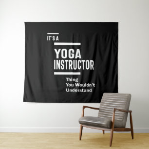 Tapiz Doy el título de trabajo del instructor de yoga
