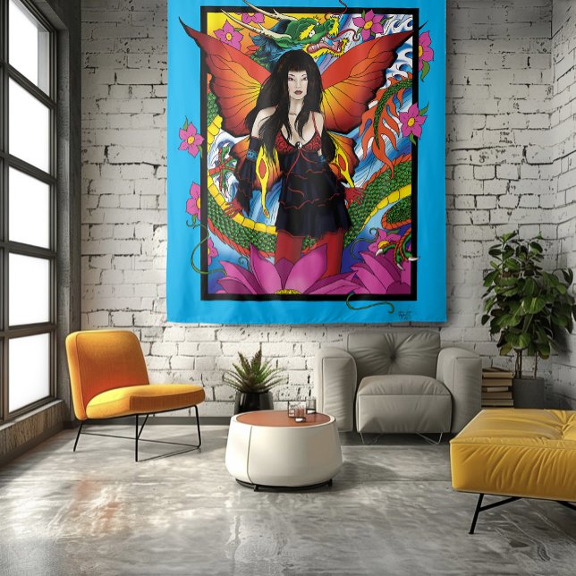 Tapiz Dragón acuático chino de Lotus Fairy (Subido por el creador)