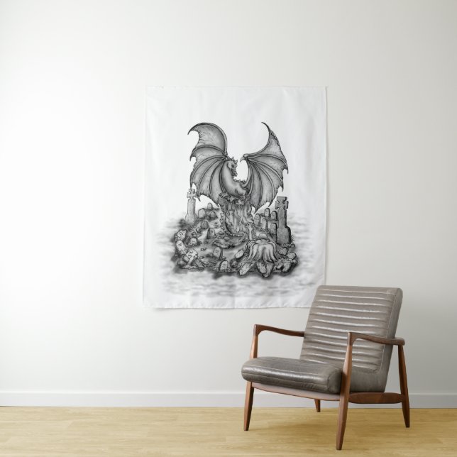 Tapiz Dragón con zombi (In situ)