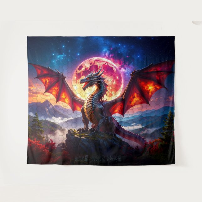 Tapiz Dragon Grid 001 (Anverso (horizontal))