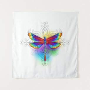 Tapiz Dragón poligonal arcoiris