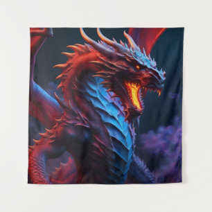 Tapiz Dragón rojo y azul