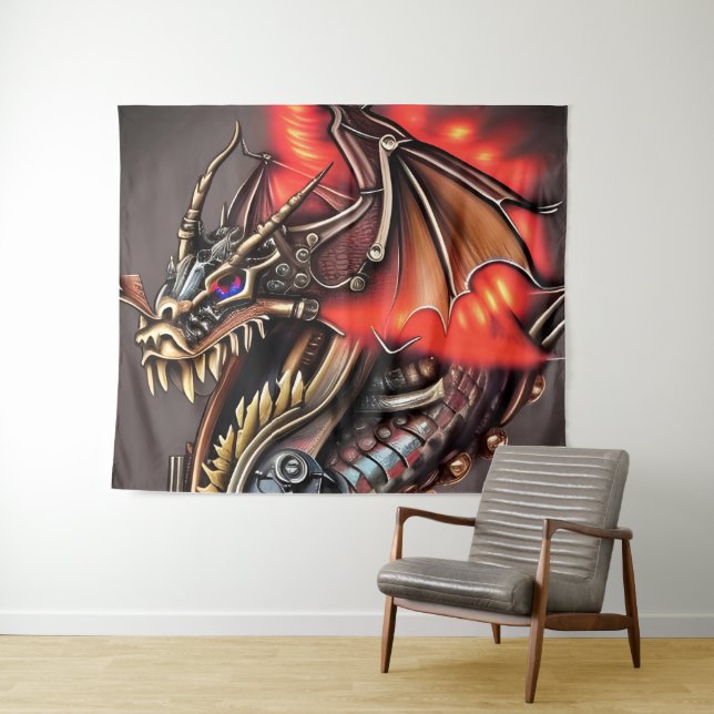 Tapiz Dragón Steampunk (In situ (horizontal))
