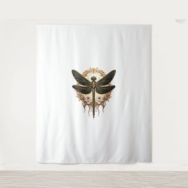 Tapiz Dragonfly Art Nouveau Elegant Steampunk (Anverso)