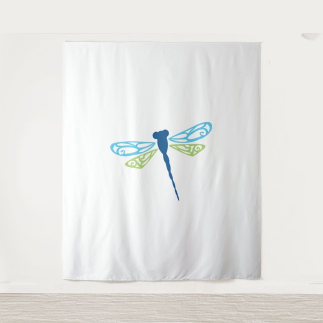 Tapiz Dragonfly azul y verde (Anverso)