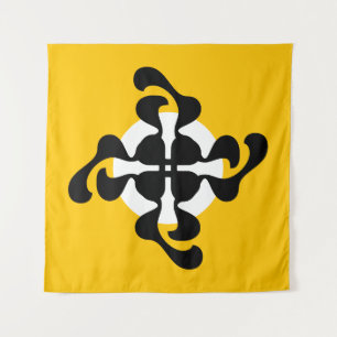 Tapiz Dramático dubble Q espejado negro amarillo moderno