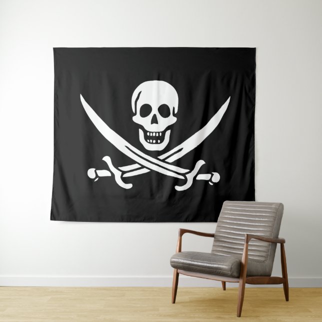 Tapiz Drapeau Pirate Jolly Roger (In situ (horizontal))