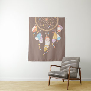 Tapiz Dreamcatcher del Boho Tribal en Brown